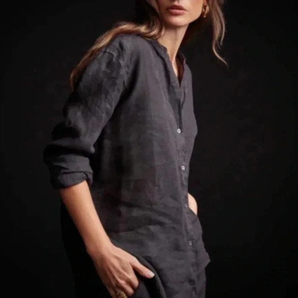 James Perse Black Button Up Top - Picture 4 of 4